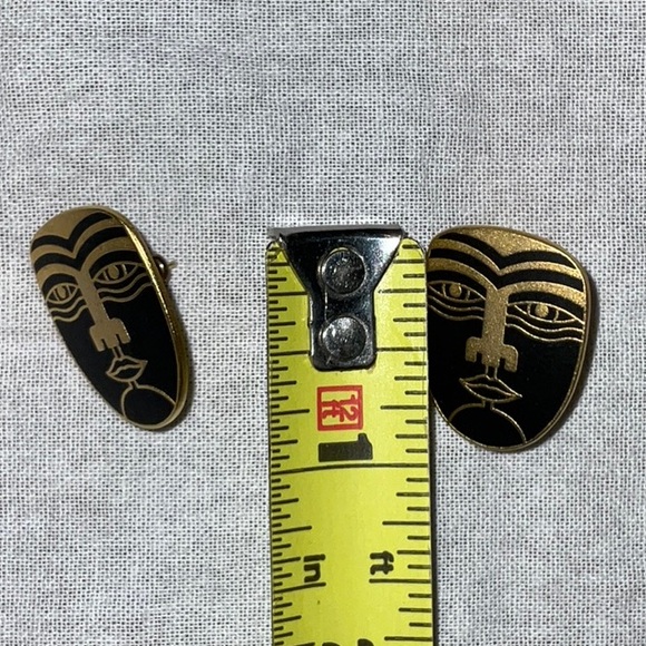 Laurel Burch Māori Post and Clutch Earrings 80s Vintage - Picture 9 of 9